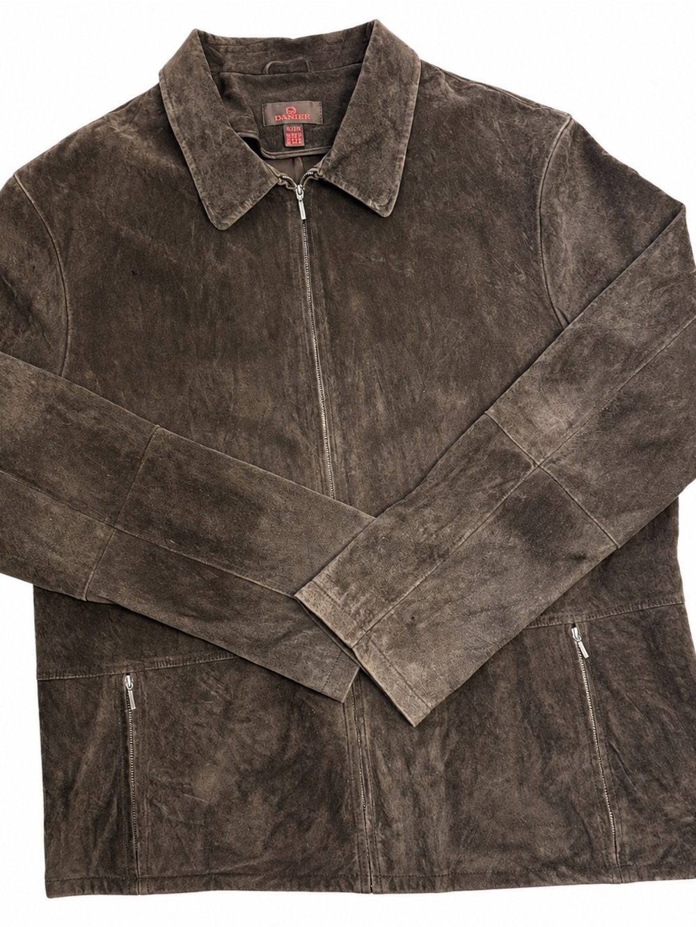 Danier Y2K Washable Suede Collared Zip Front Jacket SIZE XL - Picture 2 of 7
